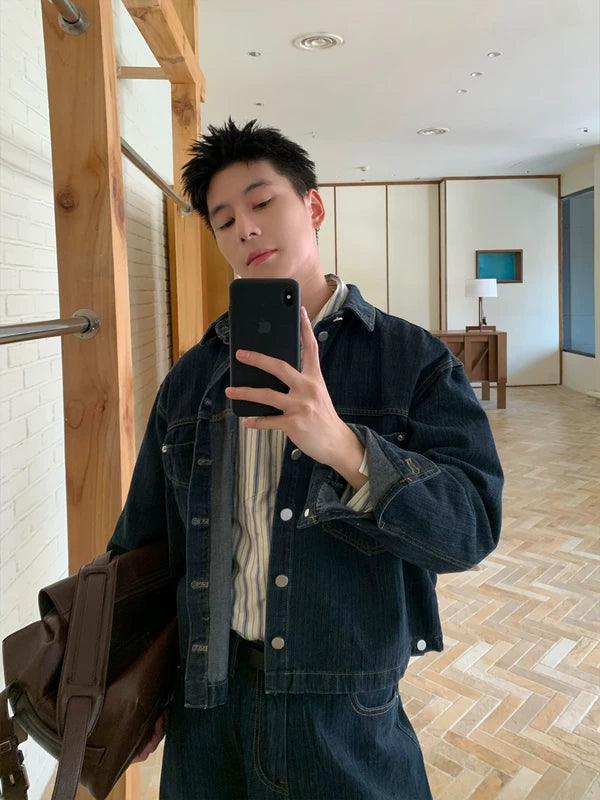 Relaxed Fit Denim Jacket and Pants Set 4