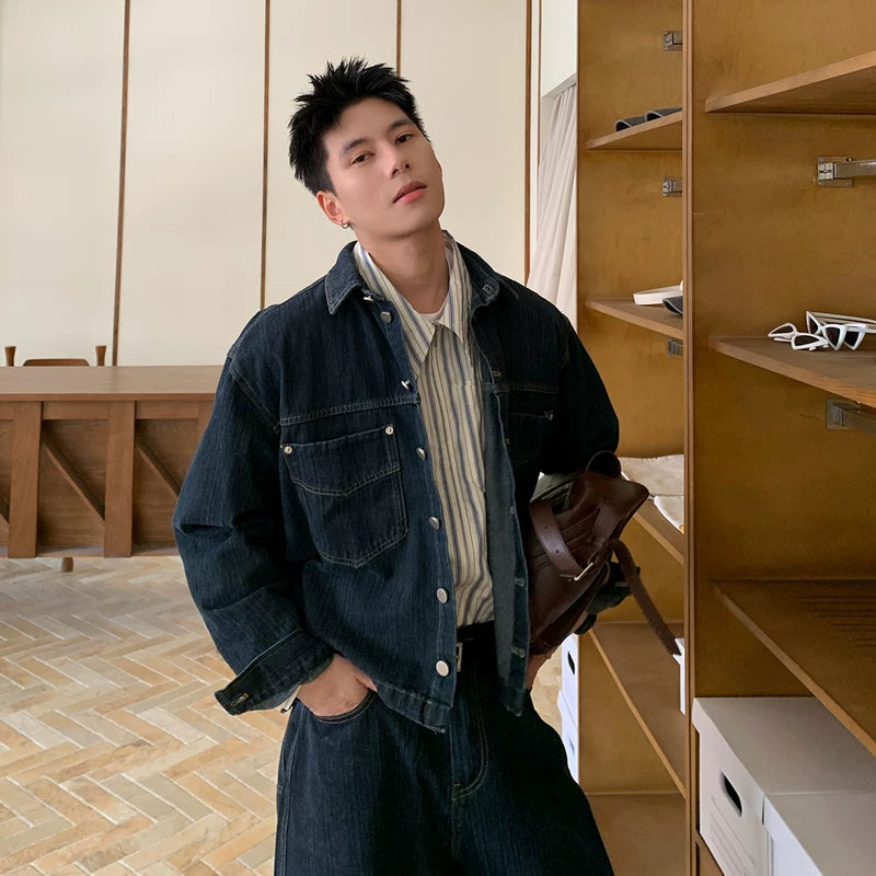 6183562762426,6183562762428,6183562762430,6183562762432, Relaxed Fit Denim Jacket and Pants Set