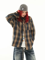 Relaxed Fit Long Sleeve Plaid Shirt 2