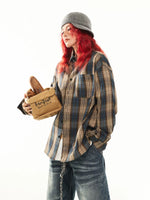 Relaxed Fit Long Sleeve Plaid Shirt 4