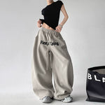 Relaxed Letter Print Wide Leg Pants 5