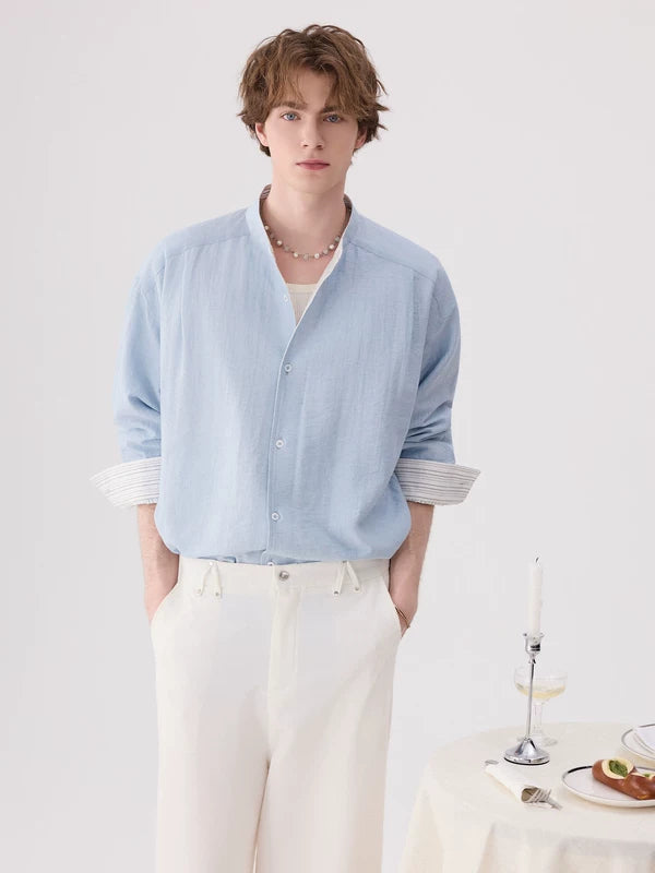 Relaxed Linen Long-Sleeve Button Shirt 4