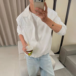 6044949376831,6044949376832,6044949376833,6044949376834, Relaxed Long Sleeve Button Down Shirt