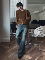 Relaxed Ribbed Long-Sleeve Pullover Top 3