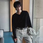 6020894797708,6020894797709,6020894797710,6020894797711,6020894797712,6024412049233, Relaxed Ribbed Long-Sleeve Pullover Top