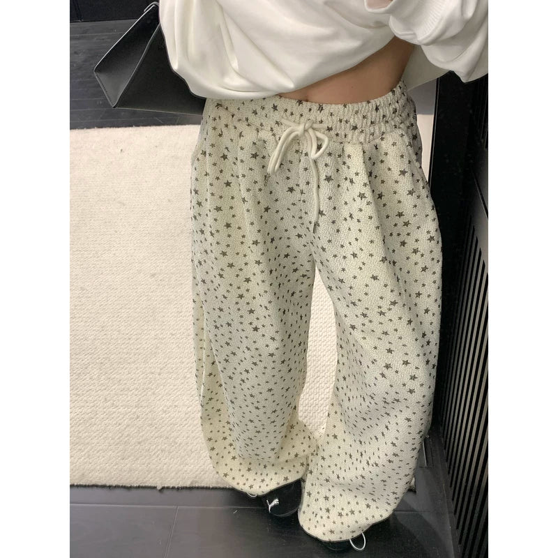 Relaxed Star Print Wide-Leg Knit Pants 4