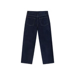 Relaxed Straight Leg Raw Denim Pants 2