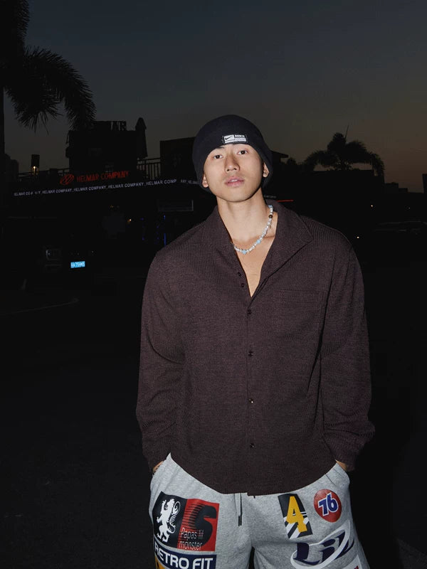 Relaxed Textured Long-Sleeve Shirt Jacket 4