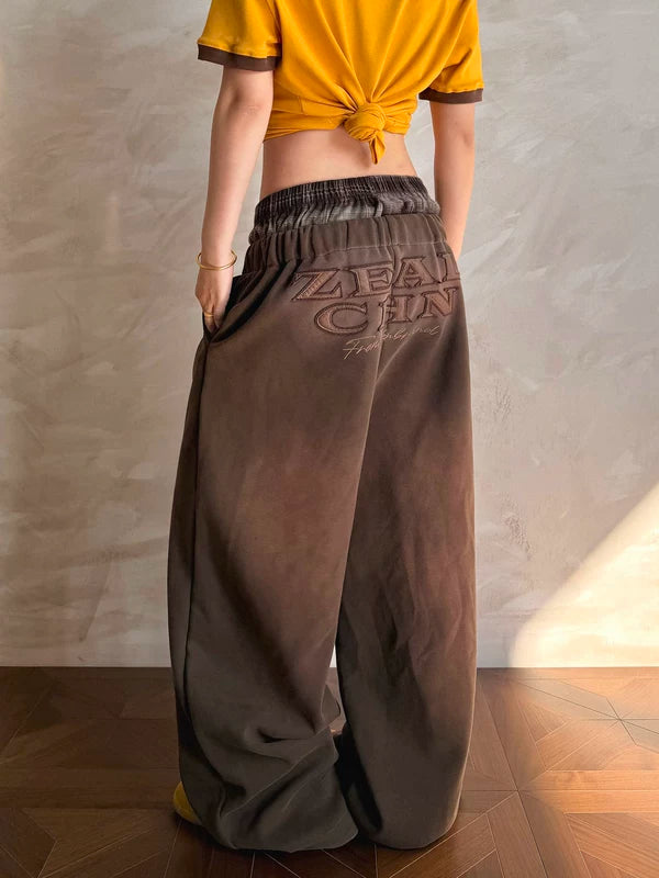 Relaxed Wide-Leg Logo Sweatpants Pants 2