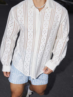 Resort Style Long Sleeve Hollow Out Shirt 3