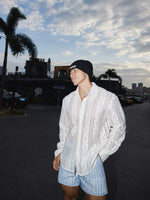 Resort Style Long Sleeve Hollow Out Shirt 5