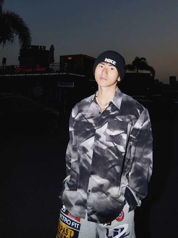 Retro Abstract Print Long Sleeve Shirt 3