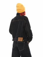 Retro Asymmetrical Collar Raw Denim Jacket 4