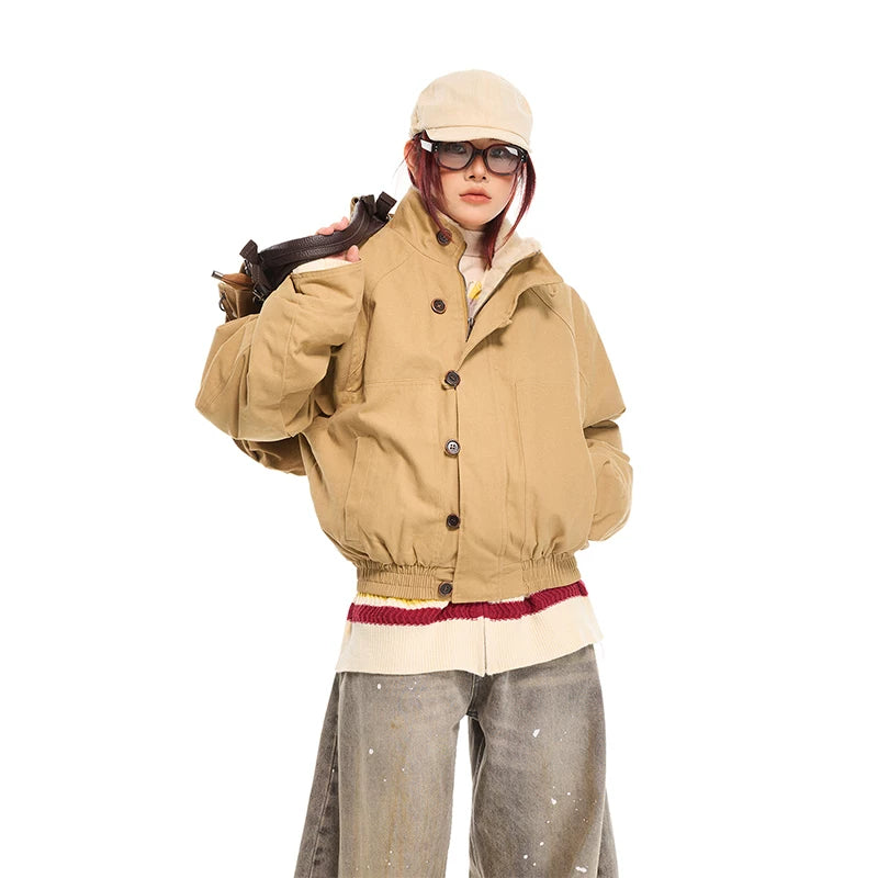 ,1627207:28331,6168406119720,1627207:28331,6168406119717,1627207:28331,6168406119718,1627207:28331,6168406119719,6168406119720,6168406119717,6168406119718,6168406119719, Retro Button-Down Faux Fur Flight Jacket