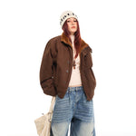Retro Button-Down Faux Fur Flight Jacket 4
