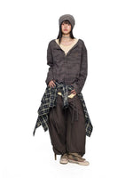 Retro Camouflage V-Neck Long Sleeve Top 4