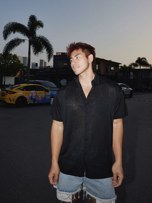 Retro Casual Short-Sleeve Button-Up Shirt 3