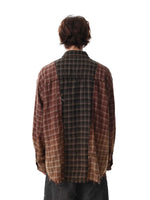Retro Colorblock Plaid Loose Fit Shirt 4