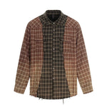 6025888660204,6025888660205,6025888660206,6025888660207, Retro Colorblock Plaid Loose Fit Shirt