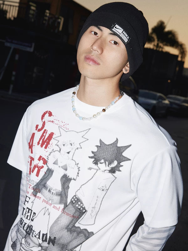 Retro Comic Graphic Faux Layered Pullover 3