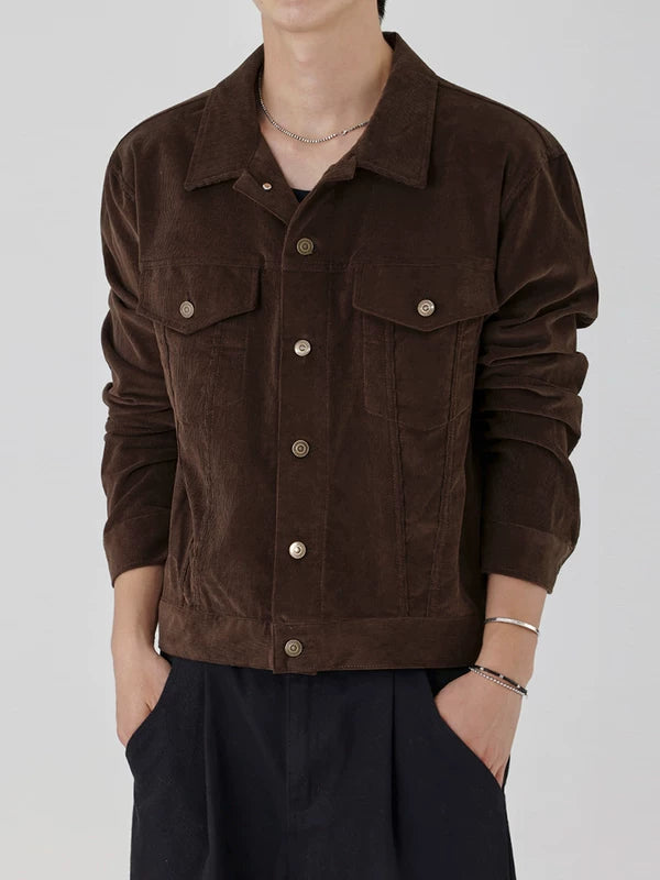 Retro Corduroy Button-Front Work Jacket 3
