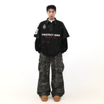 Retro Distressed Faux Layered Rugby Shirt 5