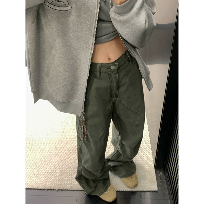 Retro Distressed Straight-Leg Cargo Pants 2