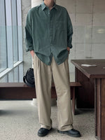 Retro Distressed Washed Long-Sleeve Casual Shirt 4