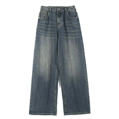 6201713507098,6201713507099,6201713507100,6201713507101,6201713507102,6201713507103, Retro Distressed Wide Leg Jeans Pants