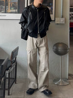 Retro Distressed Wide Leg Workwear Pants 4