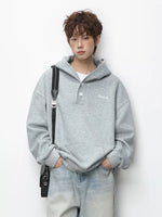 Retro Embroidered Loose Fit Hooded Sweatshirt 5