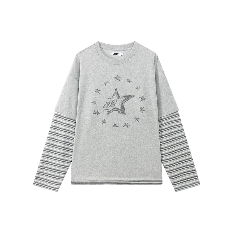 1627207:646300854,6174920074360,1627207:646300854,6174920074361,1627207:646300854,6174920074362,1627207:646300854,6174920074363,6174920074360,6174920074361,6174920074362,6174920074363, Retro Faux Layered Star Graphic T-Shirt