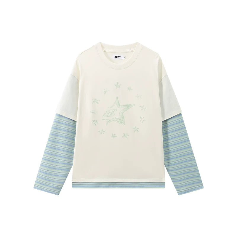 1627207:133767261,6174920074365,1627207:133767261,6174920074366,1627207:133767261,6174920074367,1627207:133767261,6174920074364,6174920074365,6174920074366,6174920074367,6174920074364, Retro Faux Layered Star Graphic T-Shirt