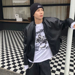 6200835030667,6200835030668,6200835030669,6200835030670, Retro Faux Leather Casual Spring Jacket