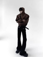 Retro Flared Stacked Jeans with Metal Buckle 2