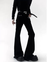 Retro Flared Stacked Jeans with Metal Buckle 3