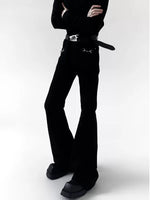 Retro Flared Stacked Jeans with Metal Buckle 5