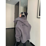 Retro Fleece Oversized Hooded Zip Jacket 2