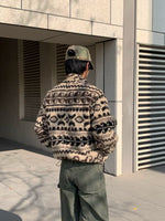 Retro Fleece Zip Jacket with Pattern 2