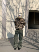 Retro Fleece Zip Jacket with Pattern 3