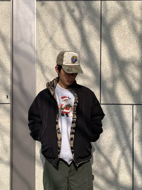 Retro Fleece Zip Jacket with Pattern 4