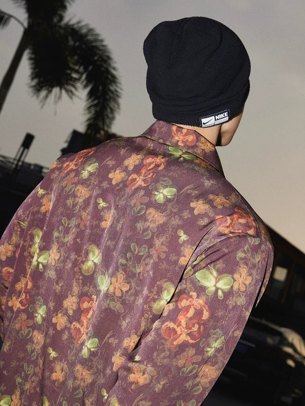 Retro Floral Allover Loose Long-Sleeve Shirt 4