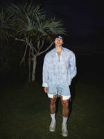 Retro Floral Deep V-Neck Tassel Shirt 2