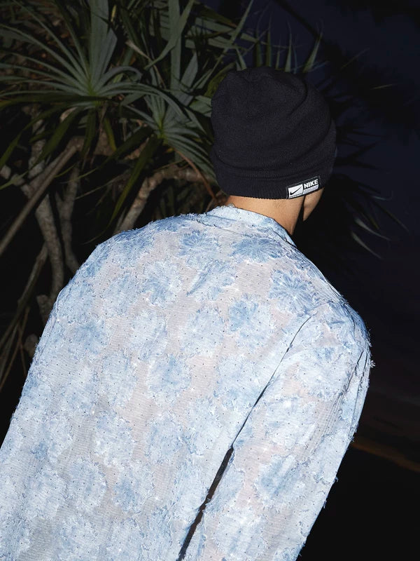 Retro Floral Deep V-Neck Tassel Shirt 4