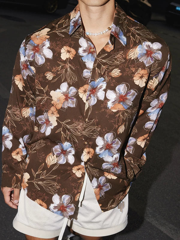 Retro Floral Long-Sleeve Button-Up Shirt 3
