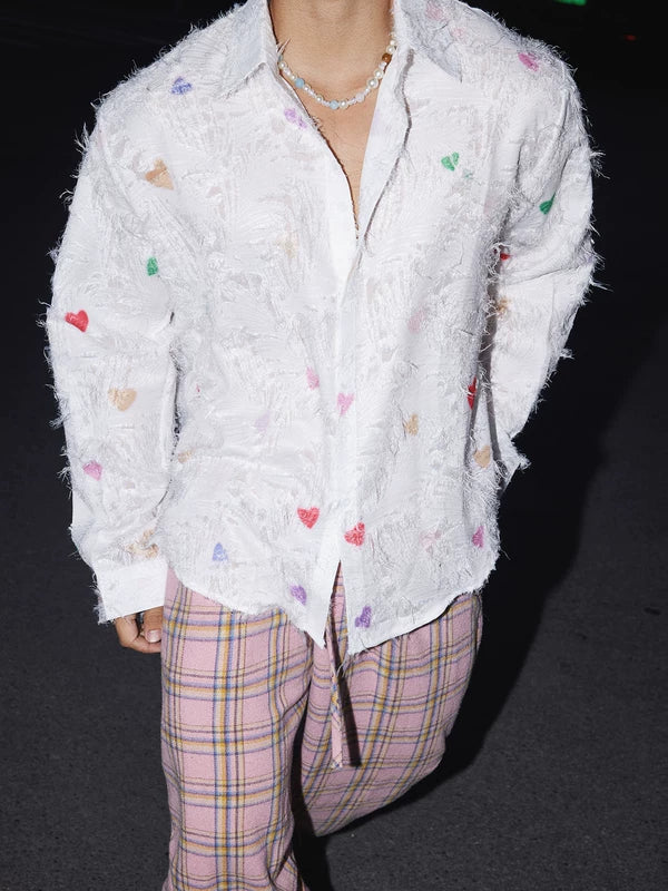 Retro Fringe Heart Long-Sleeve Shirt 4