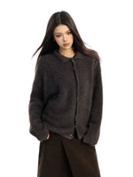 1627207:4501259,6006084656656,1627207:4501259,6006084656657,1627207:4501259,6006084656654,1627207:4501259,6006084656655,6006084656656,6006084656657,6006084656654,6006084656655, Retro Fuzzy Mohair Button Cardigan Sweater