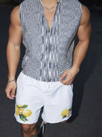 Retro Gradient Knitted V-Neck Zipper Vest 3