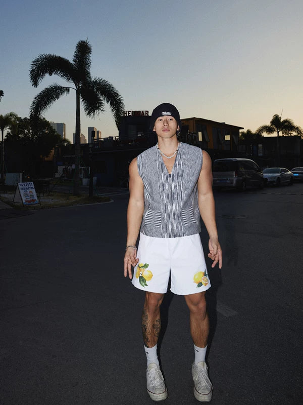 Retro Gradient Knitted V-Neck Zipper Vest 5