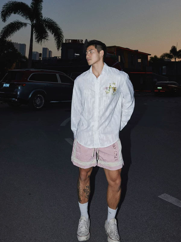 Retro Graffiti Print Long-Sleeve Casual Shirt 2